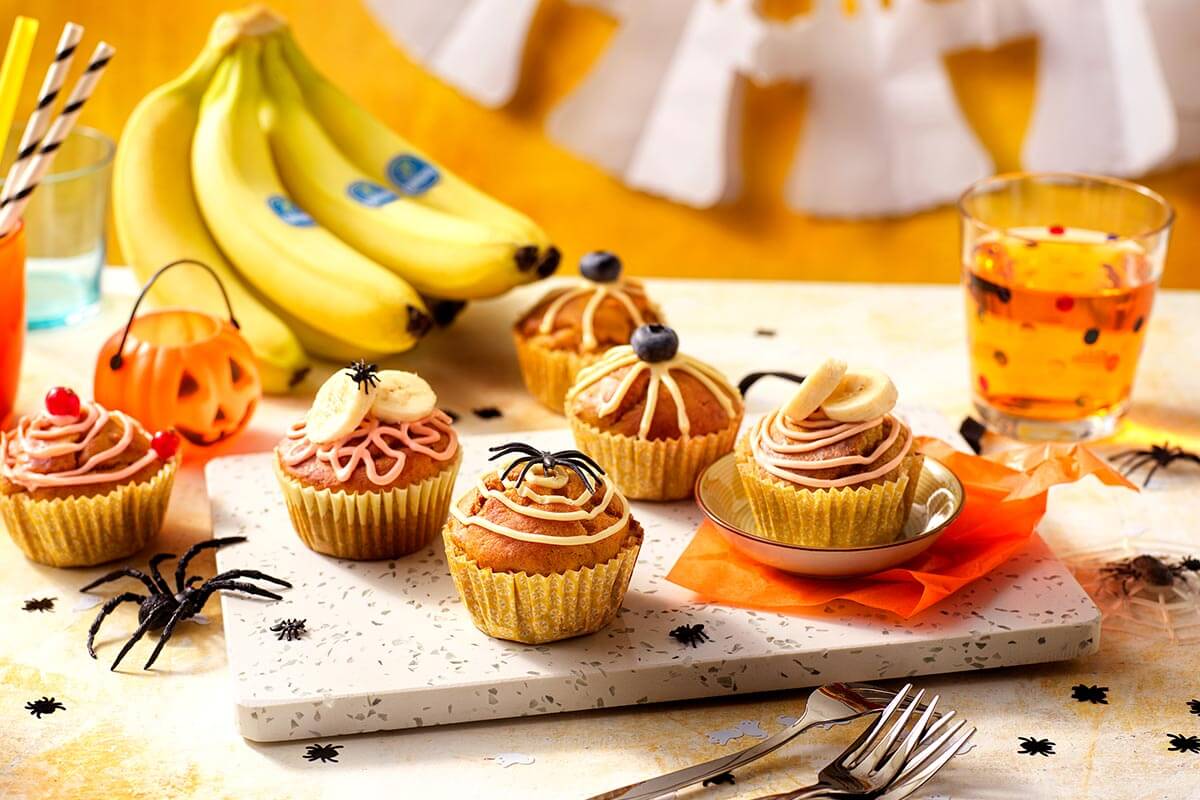 Muffins d’Halloween à la citrouille et aux banane Chiquita