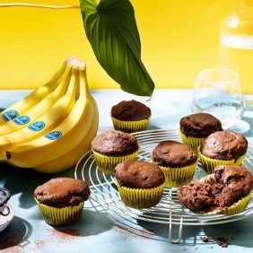 Muffins végétaliens au chocolat et aux bananes Chiquita
