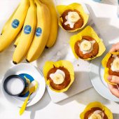 Vegan Chiquita Banana Cream Cupcakes