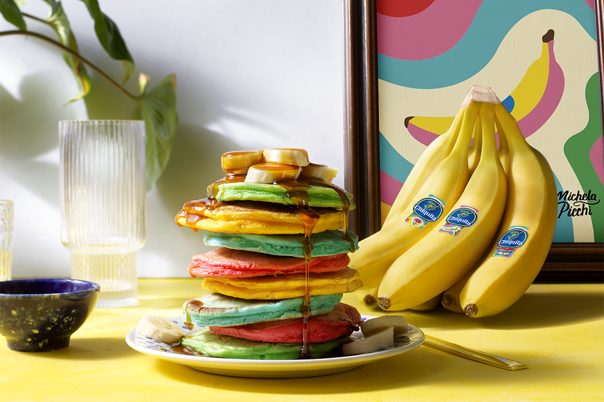 Pancakes moelleux et colorés à la banane Chiquita