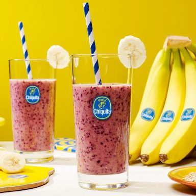 Smoothie sain pour le petit-déjeuner à la banane et à l’avoine par Chiquita
