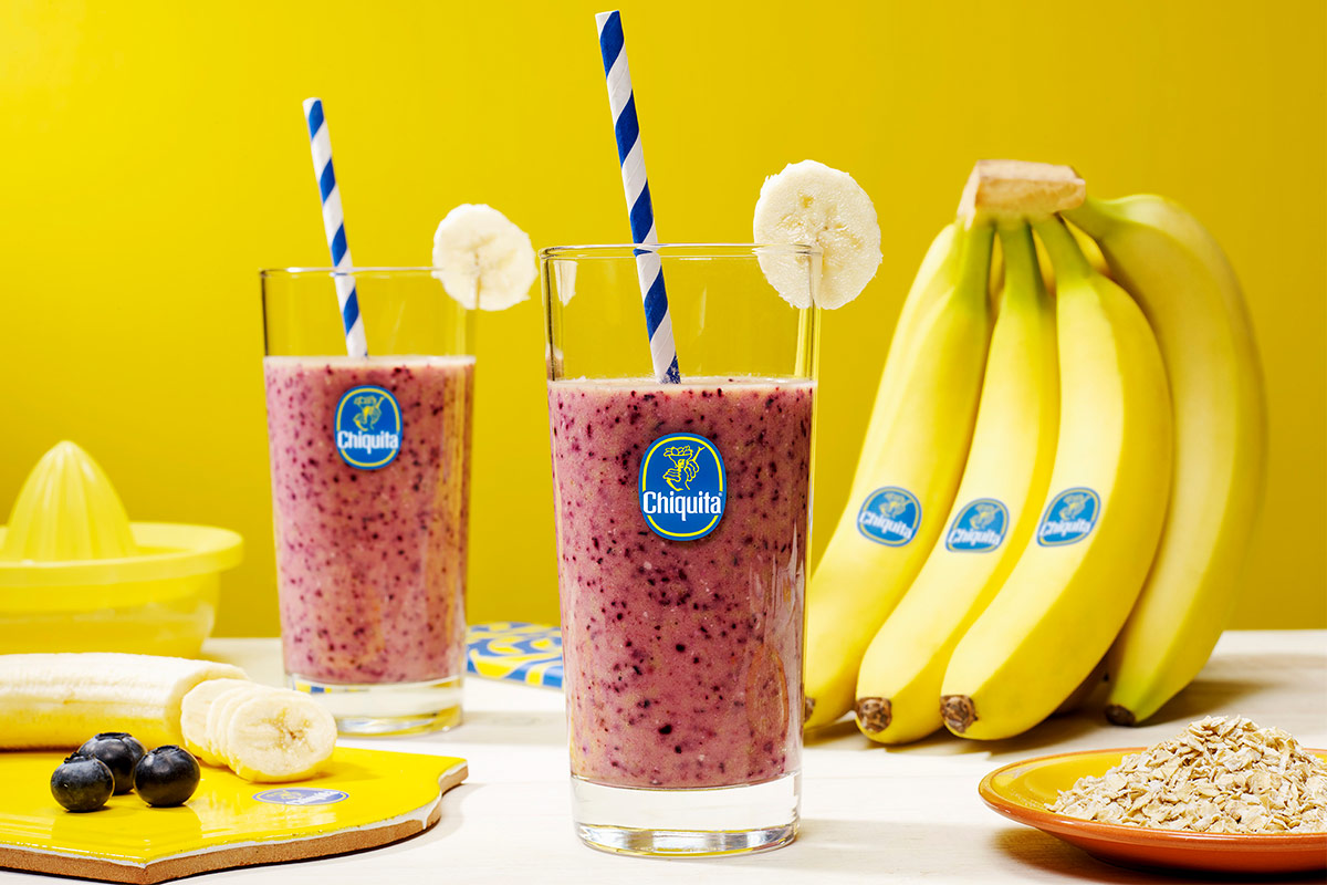 Smoothie sain pour le petit-déjeuner à la banane et à l’avoine par Chiquita