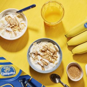 Bol énergétique pré-entraînement au beurre d’amande, banane et noix de coco de Chiquita