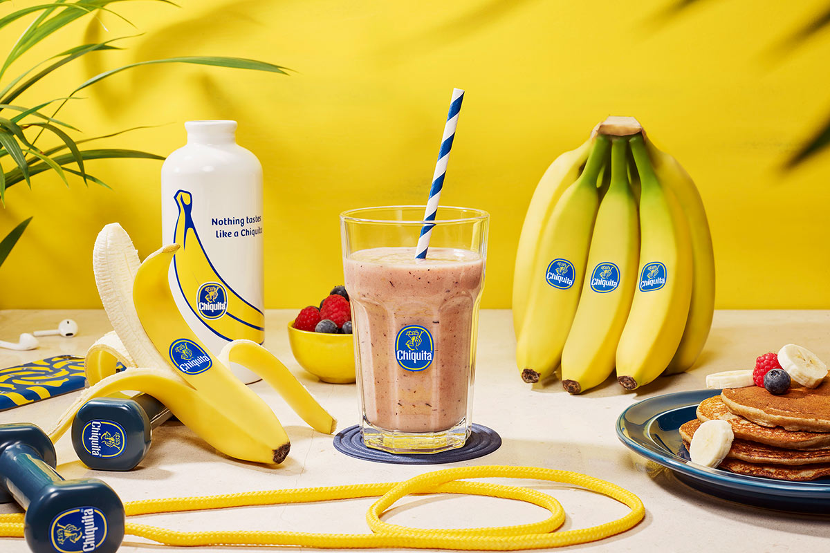 Smoothie protéiné à la banane et aux baies pour l’entraînement de Chiquita