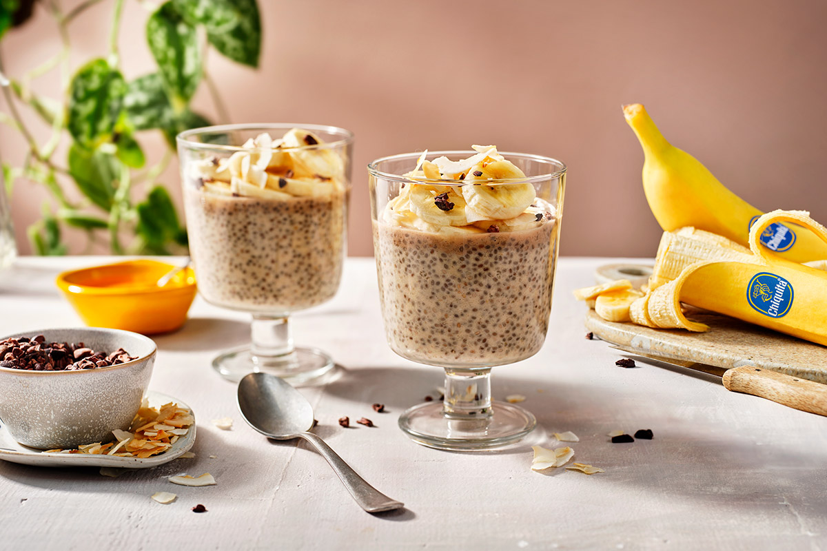 Pudding à la banane et aux graines de chia sans produits laitiers