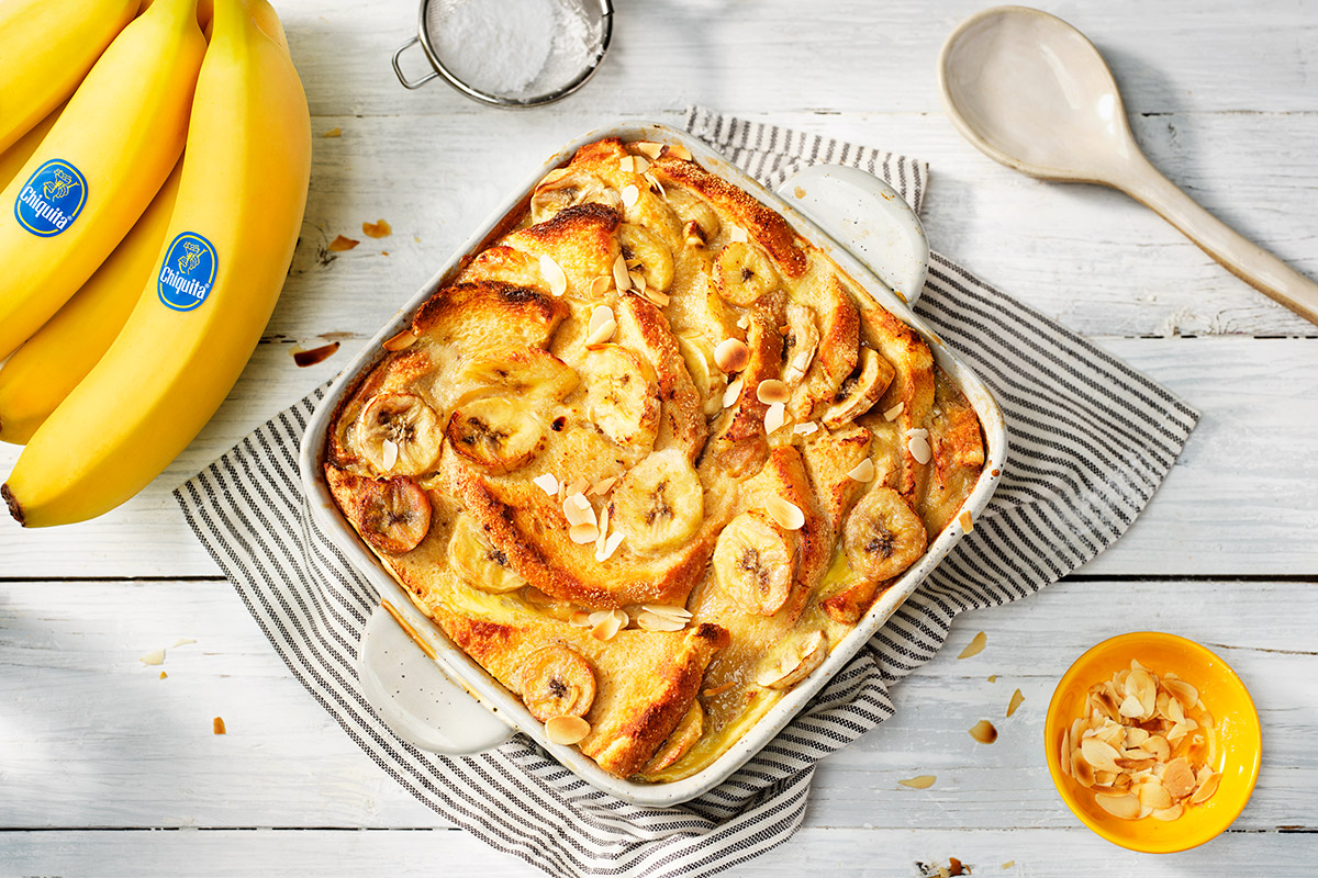 Pain pudding à la banane fait avec des restes