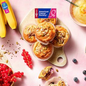 Muffins pour petit-déjeuner aux bananes Chiquita et myrtilles