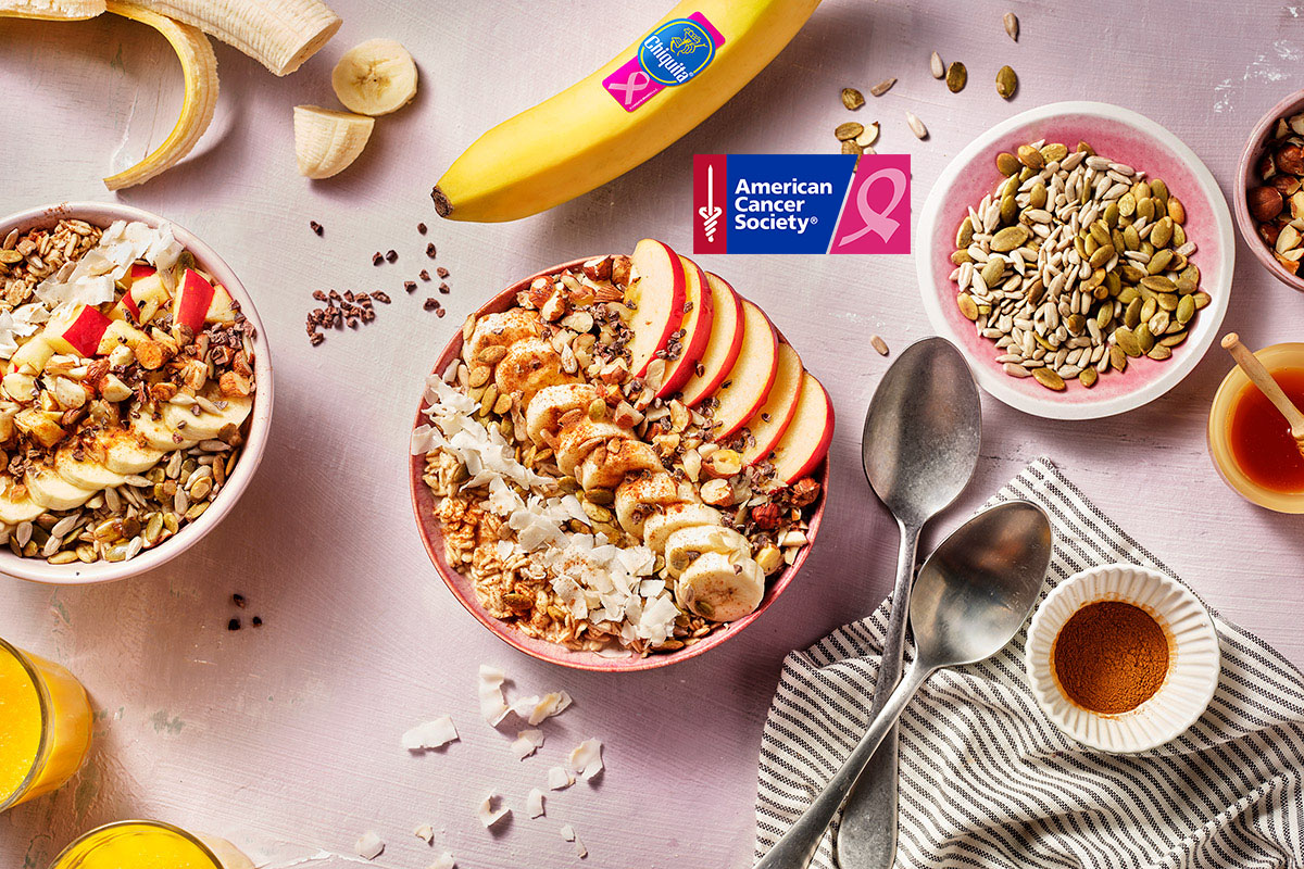 Porridge du lendemain aux pommes, noisettes, graines de tournesol et bananes Chiquita