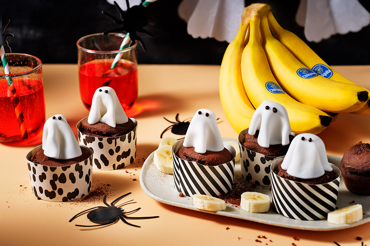 Cupcakes à la banane effrayants pour Halloween