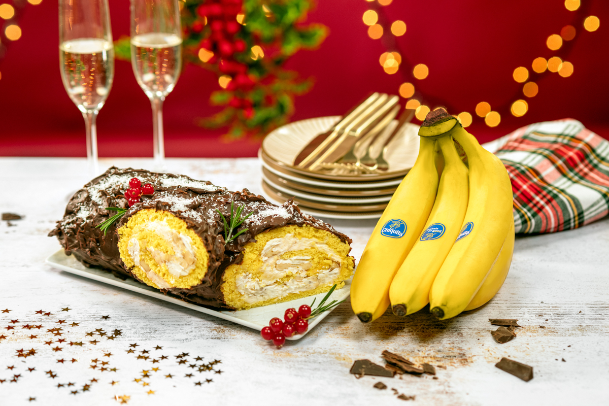 Bûche de Noël à la banane Chiquita