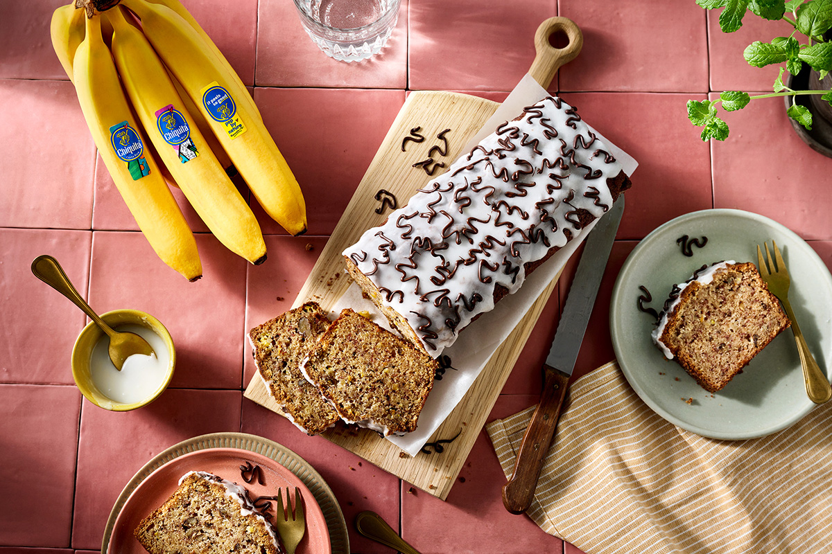 Cake à la banane Chiquita à l’ananas, à l’orange et aux noix